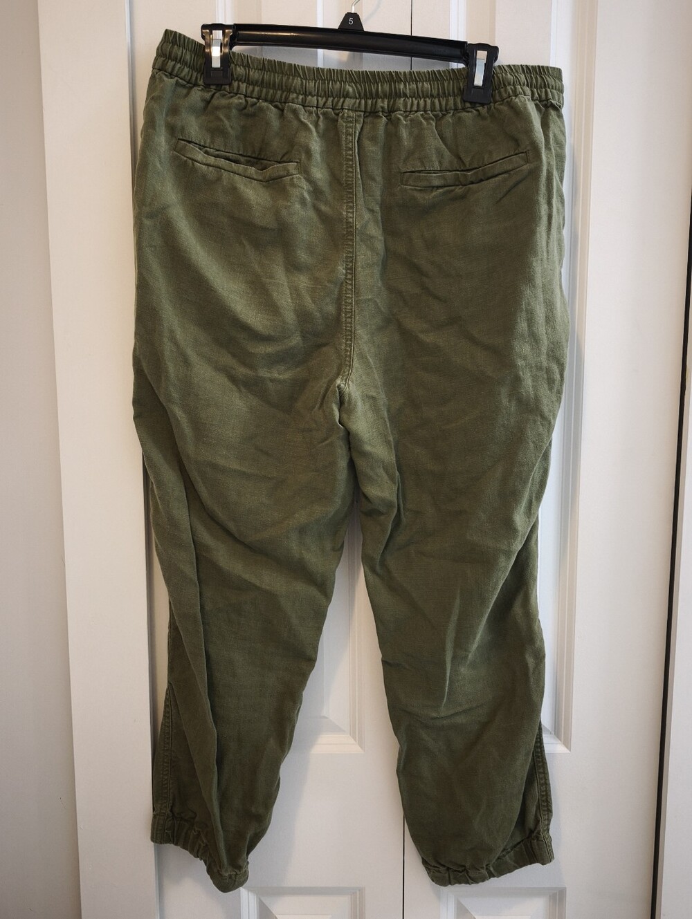 J Crew Point Sur Linen Olive Green Drawstring Waist Pants - Picture 4 of 8